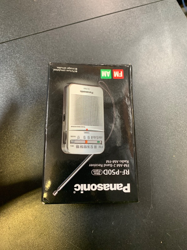 Photo 1 of Panasonic Pocket FM/AM Portable Radio with Digital Tuner, Large Dial, Easy to See Fluorescent Pointer, Clear Sound, for Off-the Grid Trips, Blackouts, Battery Powered- RF-P50D