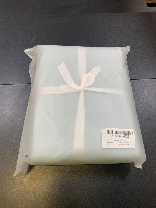 Photo 1 of NEXHOME PRO Duvet Cover Set Queen Size Linen Look Textured Organic Natural 100% Washed Cotton Duvet Cover 3 Pieces Bedding Set with Zipper Closure, Soft, Light Baby Blue (No Comforter)