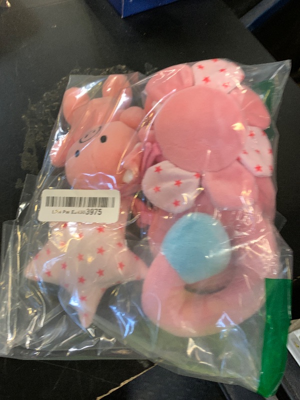 Photo 1 of Car Seat Toys, Infant Baby Pink Pig Spiral Activity Hanging Toys Stroller Toys for Car Seat Stroller Bar Crib Bassinet Mobile with Mirror BB Squeaker and Rattles