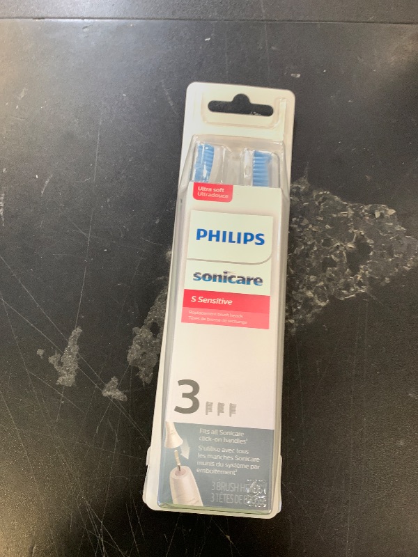 Photo 1 of Philips Sonicare Genuine Sensitive Replacement Toothbrush Heads for Sensitive Teeth, 3 Brush Heads, White, HX6053/64