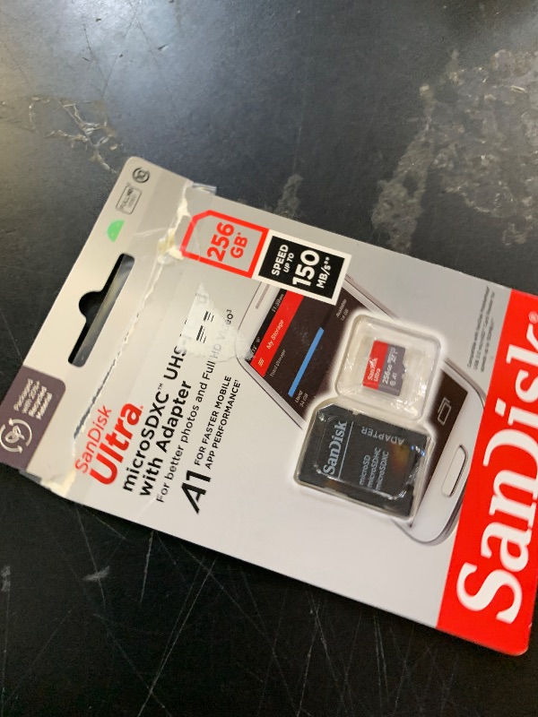 Photo 1 of SanDisk 256GB Ultra microSDXC UHS-I Memory Card with Adapter - Up to 150MB/s, C10, U1, Full HD, A1, MicroSD Card - SDSQUAC-256G-GN6MA [New Version]