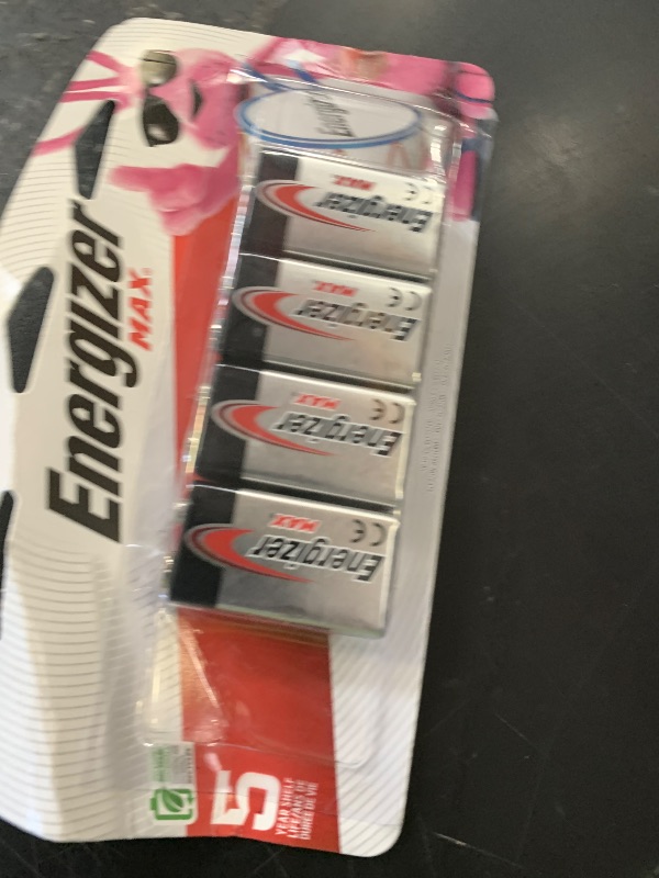 Photo 1 of Energizer MAX 9V Batteries (4 Pack), 9 Volt Alkaline Batteries