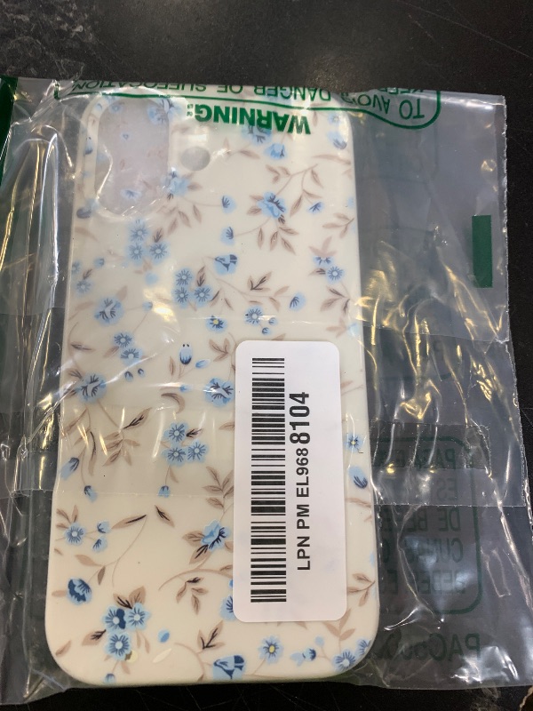 Photo 1 of QLTYPRI for iPhone 16 Case, Cute Pink Floral Flower Pattern Aesthetic Phone Case, Raised Camera Protection Soft Slim TPU Shockproof Protective Phone Cover for Girls Women - Blue