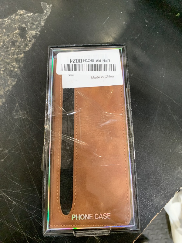 Photo 1 of DEMCERT for Samsung Galaxy Z Fold 5 Case with [Fold5 Edition S-Pen Slot], Military Armor Cases Full Body Protective Anti-Scratch Hard Slim Leather Bracket Case with Screen Protector (Brown)