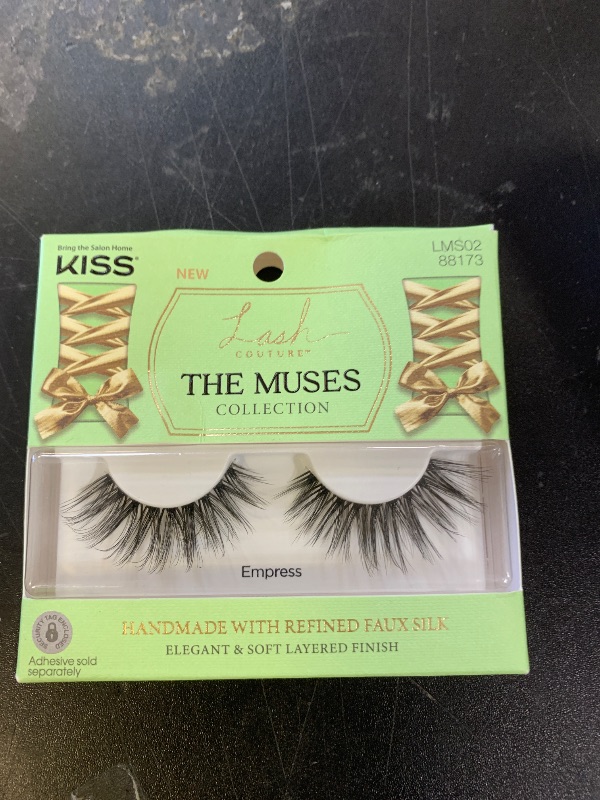 Photo 1 of KISS Lash Couture The Muses Collection False Eyelashes, 'Empress', 16 mm, Handmade, Refined Faux Silk, Contact Lens Friendly, Easy to Apply, Includes 1 Pair Reusable Strip Lashes