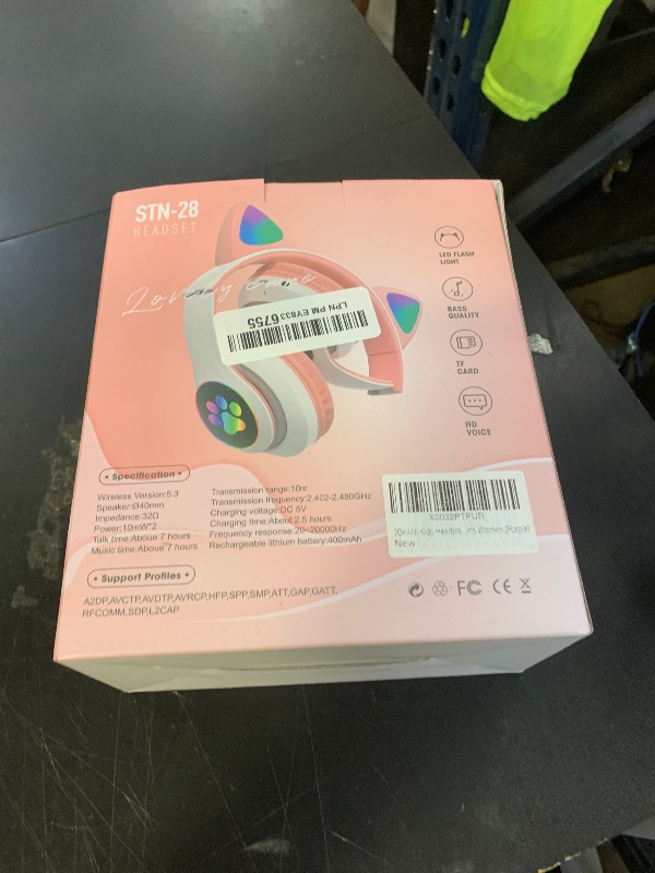 Photo 1 of TOKANI Kids Headphones for School, Bluetooth Wireless Headphones with Microphone for Kids Teens Adults, Cat Ear Headphones for Girls Women (Purple)