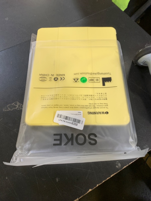 Photo 1 of Soke Case for iPad Air 13 Inch (M3/M2) 2025/2024,iPad Pro 12.9 2022 2021(6th 5th Generation) - [Slim Trifold Stand + Auto Wake/Sleep],Protective Hard PC Back Cover (Yellow)