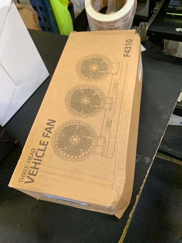 Photo 1 of Triple-Head Fan for Car, Portable AC for Car with 360° Rotation Cigarette Lighter Plug for Car RV and SUVs