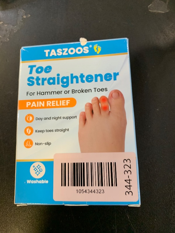 Photo 1 of TASZOOS Hammer Toe Straightener Corrector for women & men- 6 Pcs Gel Toe Splint Relief for Bunion, Claw, Crooked, Hammer, Broke Support - 3 Different Sizes (S/M/L)