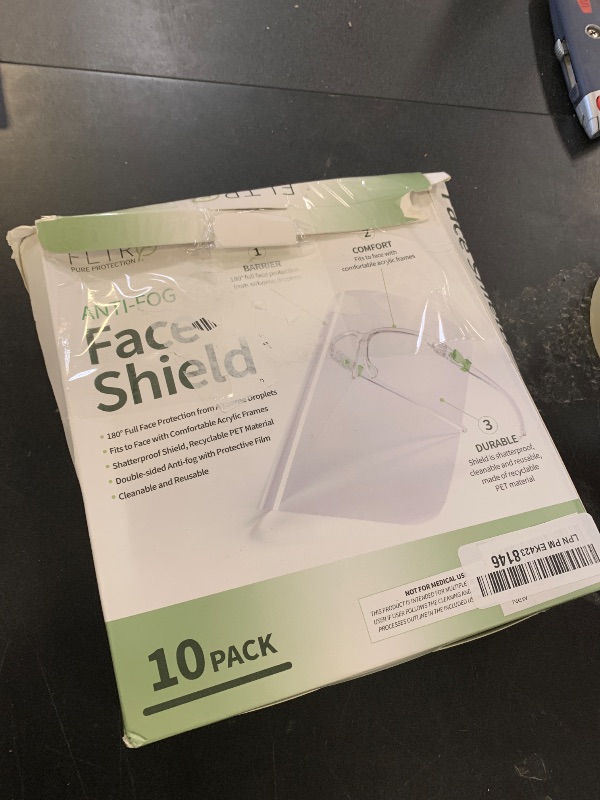 Photo 1 of FLTR Pure Protection Anti-Fog Face Shields 10-pack Barrier Comfort