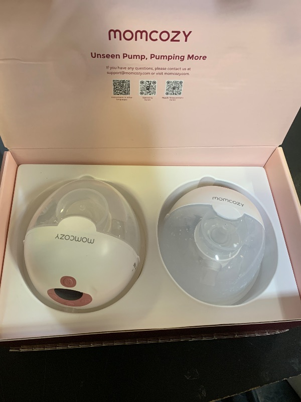 Photo 1 of Momcozy M5 Lite Hands-Free Wearable Breast Pump, DoubleFit Flange for Baby-Like Comfort, 3 Modes & 9 Suction Levels, No Flange Insert or Hard Carry Case, 24mm, 2-Pack, Cozy Red