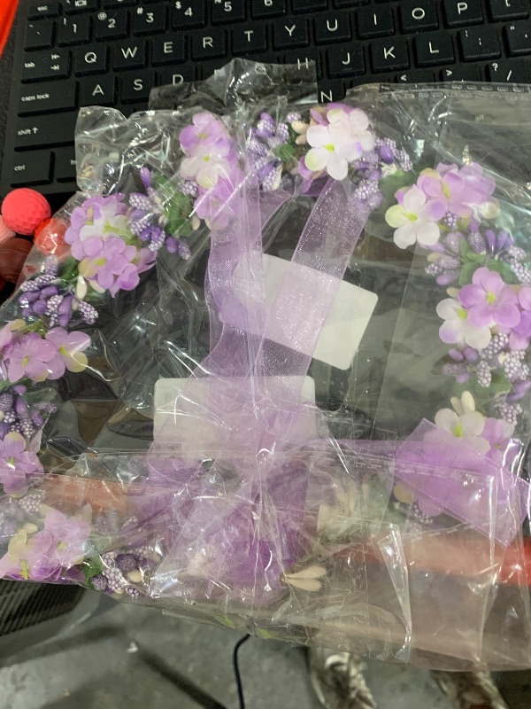 Photo 1 of UKYLIN Flower Crown for Girls, Flower Headband Wreath for Wedding, Baby Shower, Family Photos and Fancy Gala