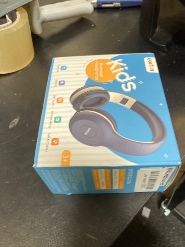 Photo 1 of EarFun K2 Kids Bluetooth Headphones, Kids Headphones with Volume Limited, 40H Playtime, Built-in Mic, Stereo Sound, Foldable Over-Ear Headphone for School/Travel/iPad/Tablet, Blue
