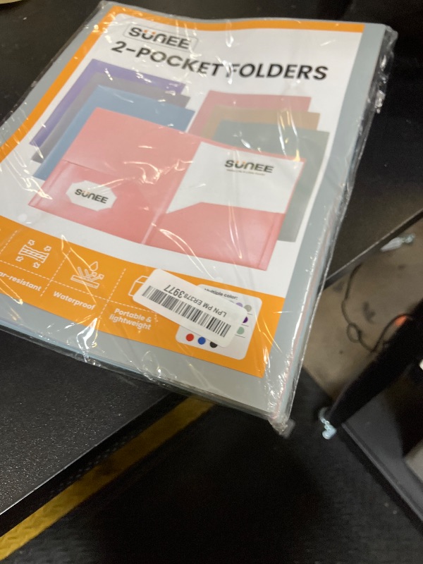 Photo 1 of SUNEE Folders with Pockets (6 Pack, Pastel Colors), Plastic Folder with Pocket, Poly Folder for Documents Letter Size, 2 Pocket Folders for Kids, Home, School, Office
