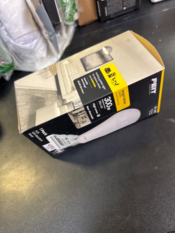Photo 1 of Feit Electric A23 LED Light Bulb, 300W Equivalent, Non-Dimmable, 4060 Lumens, E26 Standard Base, 3000k Soft White, High Output LED Bulb, Damp Rated, 22 Year Lifetime, OM300/830/LED