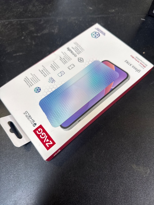 Photo 1 of ZAGG InvisibleShield Glass XTR2 Screen Protector for iPhone 14 Pro Max - Dynamic Island Compatible, with New Anti-reflective Technology, Anti-dust installation, and Ultra Strong Hexiom Impact Technology