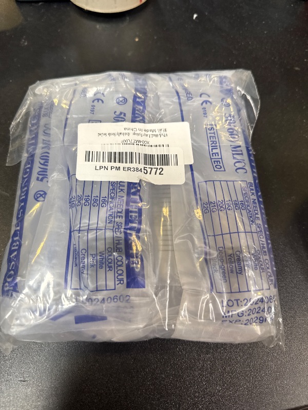 Photo 1 of 4 Pack 60mL Large Syringe for Liquid with Tip Cap, Plastic Liquid Syringes Individually Sterile Sealed