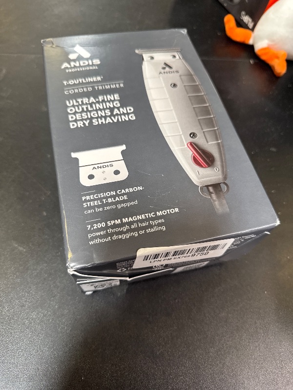 Photo 1 of Andis 04780 Professional T-Outliner Beard & Hair Trimmer for Men with Carbon Steel T-Blade, Bump Free Technology – Corded Electric Beard Trimmer, GTO, Grey