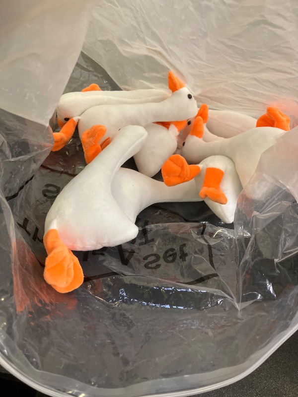 Photo 1 of Blueweenly 12 Sets One Silly Goose Birthday Decor 1st Baby Shower Party Favor Gift 7. 1 Inch White Geese Plush Stuffed Animal with Mini Party Hats and Ribbons(Cute,Colorful)