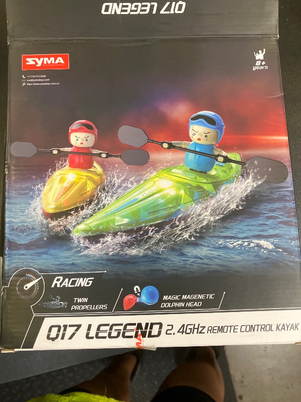 Photo 1 of SYMA RC Boats 2 Pack for Kids 8-12, Remote Control Kayaks with 3 Magnetic Balls, 40 Mins Playtime (1 Battery), LED Lights, Perfect Water Toys for Pool, Water Table and Bathtub