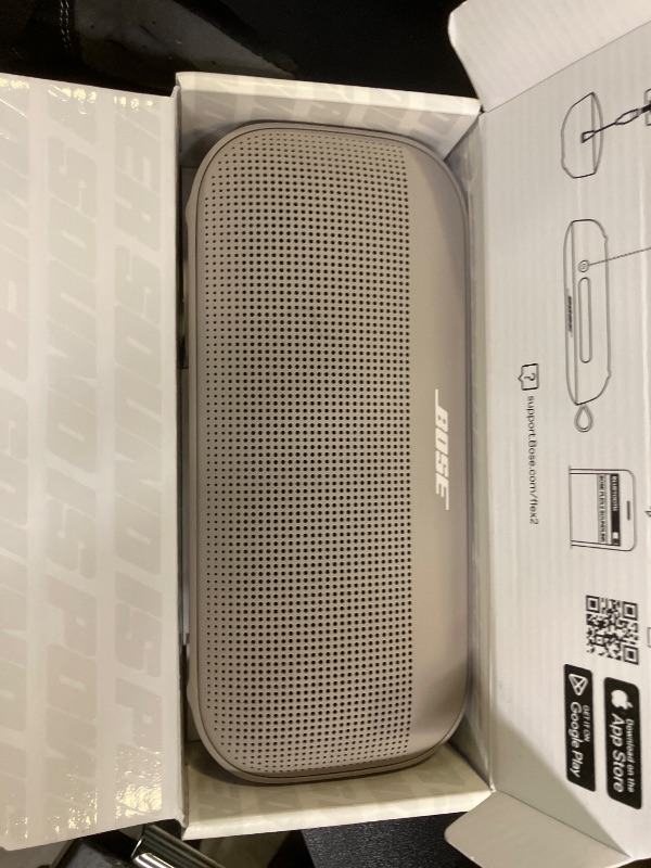 Photo 1 of Bose SoundLink Flex Portable Bluetooth Speaker (2nd Gen), Portable Outdoor Speaker with Hi-Fi Audio, Up to 12 Hours Battery Life, Waterproof and Dustproof, Sandstone