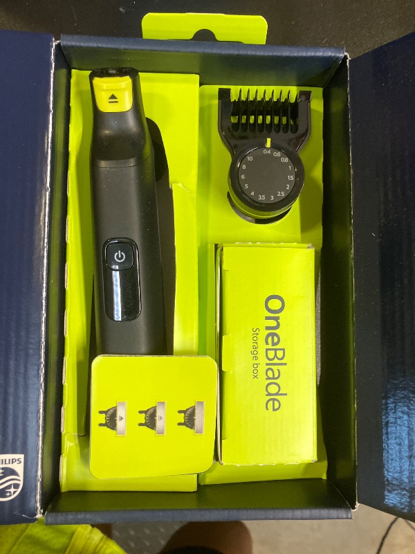Photo 1 of Norelco Philips OneBlade Pro 360 Face + Body, Electric Shaver, Beard Trimmer and Body Groomer, with 360 Blade Technology, 14-Length Precision Comb, Body Kit, Soft Pouch, Model QP6542/70