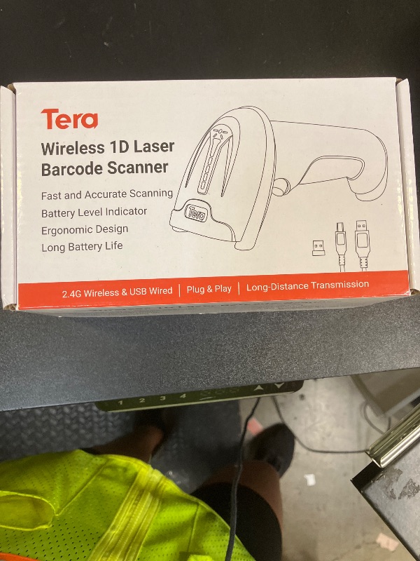 Photo 1 of Tera Barcode Scanner Wireless 1D Laser Cordless Barcode Reader with Battery Level Indicator, Versatile 2 in 1 2.4Ghz Wireless and USB 2.0 Wired