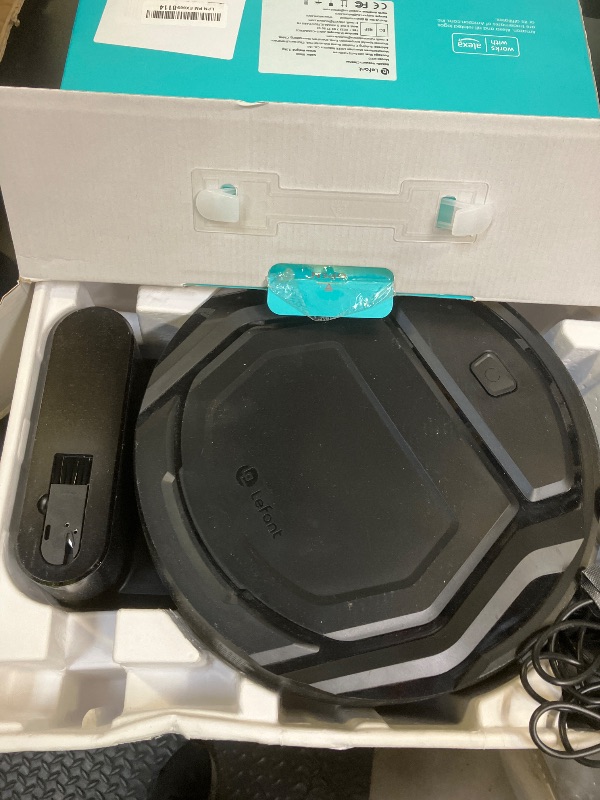 Photo 1 of Lefant Robot Vacuum Cleaner, 120 Mins Runtime, Compact Design, Low Noise, Powerful Suction, Wi-Fi/App/Voice Control, Self-Charging, Scheduled Cleaning, Ideal for Pet Hair and Hard Floors, M210 Black