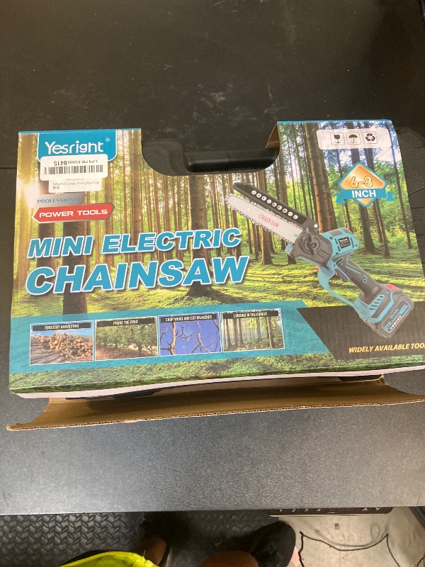 Photo 1 of YesRight Mini Chainsaw, 8" & 6" Hand Held Cordless Chain Saw with Auto-Oiler, Portable Small Electric Saw Brushless with 2x4.0AH Battery for Tree Pruning Wood Cutting