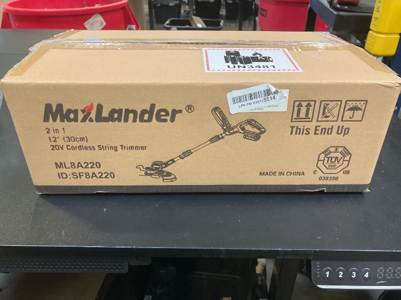 Photo 1 of Maxlander  Wacker Cordless, 20V 12 Inch Cordless String Trimmer Edger, Weed Wacker Battery Operated with 8 PCS Replacement Spools, Lightweight Weed Trimmer, 2x2.0Ah Battery & Charger Plug Included