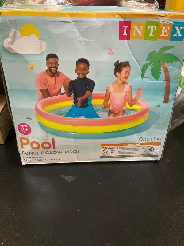 Photo 1 of Intex Kiddie Pool - Kid's Summer Sunset Glow Design - 58" x 13"