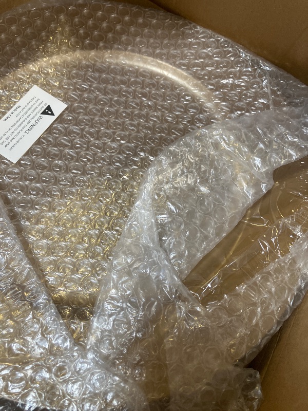 Photo 1 of WDF 12Inch Plastic Charger Plates - 25Pack Gold Charge for Dinner - Disposable Gold Charge Plates - Perfect for Dinner/Wedding/Party/Elegant Tabletop Decor