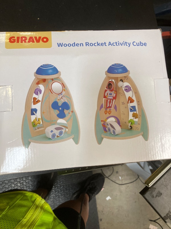 Photo 1 of Wooden Montessori Rocket Ship Activity Cube for 18m+ Baby, Educational Toys for 2 Year Old Boy & Girl Birthday Gifts, Multipurpose Toddler Toy