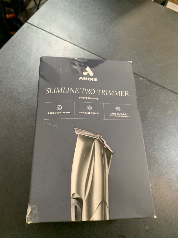 Photo 1 of Andis 32810 Slimline Pro Cord/Cordless Beard Trimmer, Lithium Ion T-Blade Trimmer, Close Cutting T-Blade Zero Gapped, Chrome