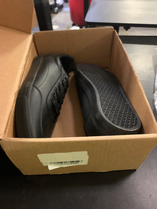 Photo 1 of Men's White Low Top Sneaker Classic Casual Sneakers for Men Comfortable PU Leather Tennis Shoes(Full Black,US12)