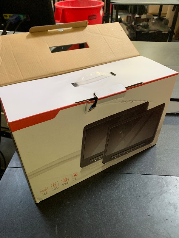 Photo 1 of 10.5" Dual Portable DVD Player for Car with 1080P HDMI Input, DESOBRY Rechargable Car DVD Player Dual Screen Play A Same or Two Different Movies, 5-Hour Battery, Support USB,AV in/Out