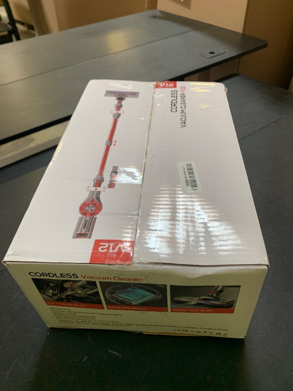 Photo 1 of Cordless Vacuum Cleaner Rechargeable with 2600mAh Detachable Battery, Powerful Vacuums with 2 Adjustable Modes, Lightweight Portable Stick Vacuum for Home (Wine Red)