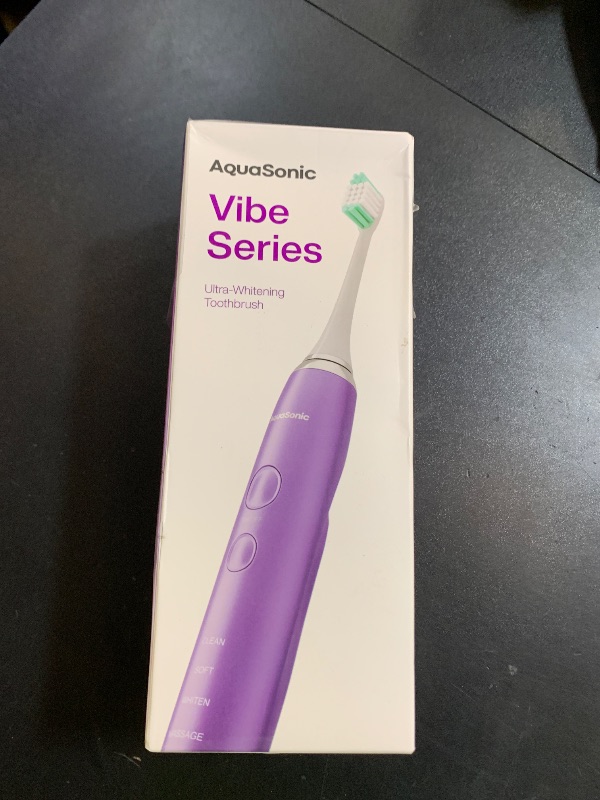 Photo 1 of Aquasonic Vibe Series Ultra-Whitening Toothbrush – ADA Accepted Electric Toothbrush - 8 Brush Heads & Travel Case – 40,000 VPM Motor & Wireless Charging - 4 Modes w Smart Timer – Satin Violet