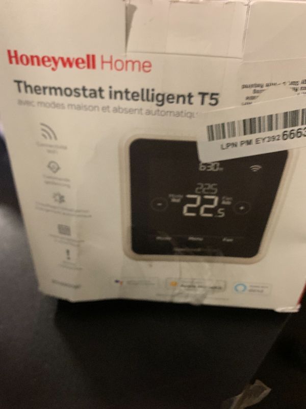 Photo 1 of Honeywell Home RTH8800WF2022, T5 WiFi Smart Thermostat, 7 Day-Programmable Touchscreen, Alexa Ready, Geofencing Technology, Energy Star, C-Wire Required