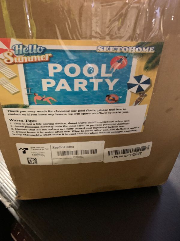 Photo 1 of SEETOHOME 3 Pack Pool Floats Chair Adult with Drink Holder, Inflatable Floating Pool Chairs for Adults Swimming Pool Party Lake River Summer Water Fun