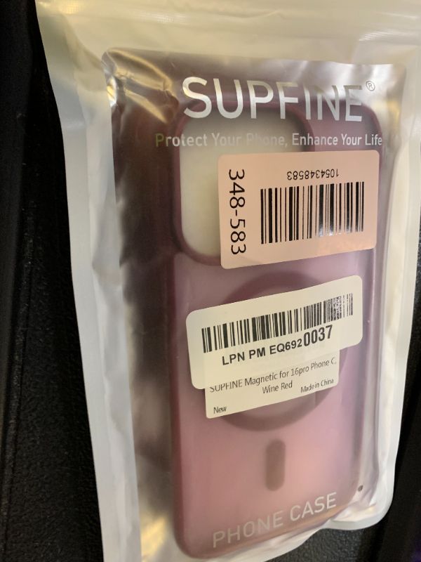 Photo 1 of SUPFINE Magnetic for iPhone 16 Pro Case (Compatible with MagSafe) (Military Grade Drop Protection) Slim Translucent Matte Shockproof with Anti-Fingerprint Phone Case,Wine Red