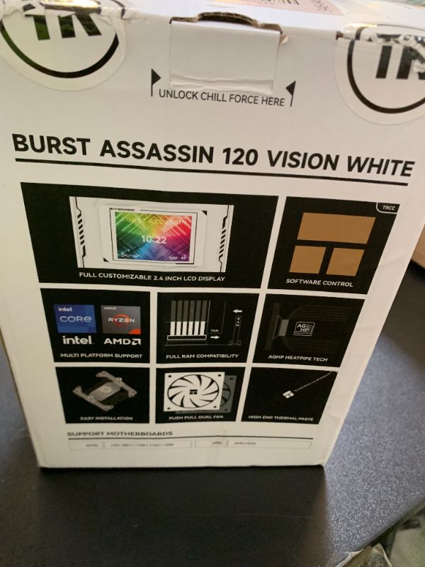 Photo 1 of Thermalright Burst Assassin 120 Vision White CPU Cooler with 2.4-inch 320x240 Resolution IPS Display LCD Screen,Double CPU Fans,Computer CPU Air Cooling for LGA1700/1851,AM4/AM5,6 Heat Pipes Cooling