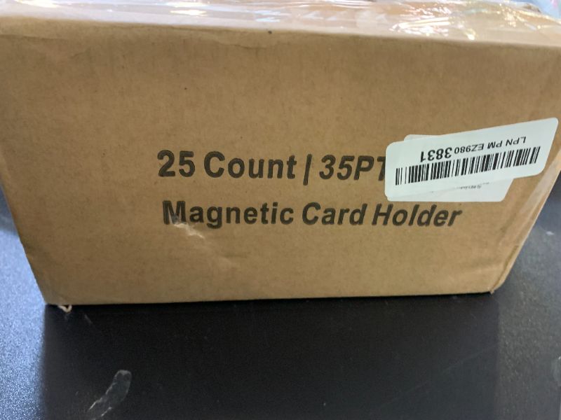 Photo 1 of 25ct Magnetic Card Holder, 35pt One Touch Card Holder, U-V Protectors Hard Plastic for Trading Cards, Magnet Case, Sports, Game, Football, Baseball Cards Holder