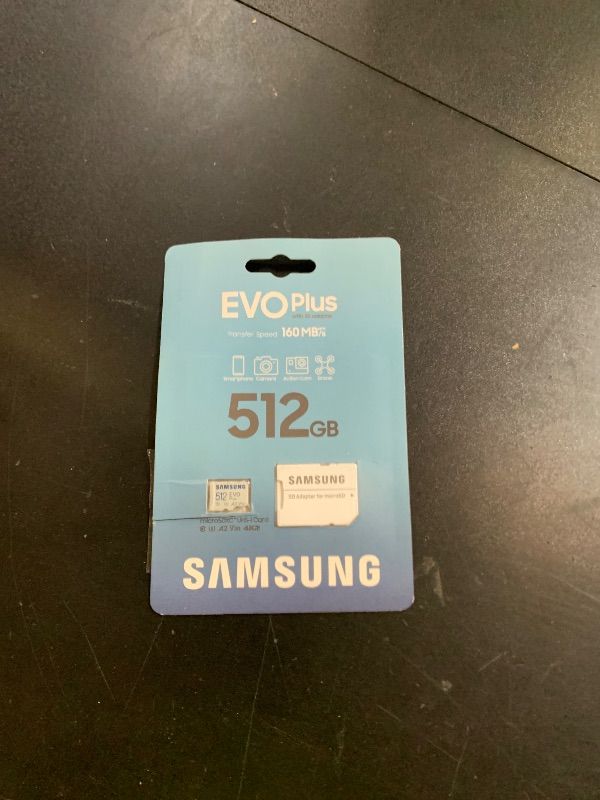 Photo 1 of SAMSUNG EVO Plus w/ SD Adaptor 512GB Micro SDXC, Up-to 130MB/s, Expanded Storage for Gaming Devices, Android Tablets and Smart Phones, Memory Card, MB-MC512KA/AM, 2021