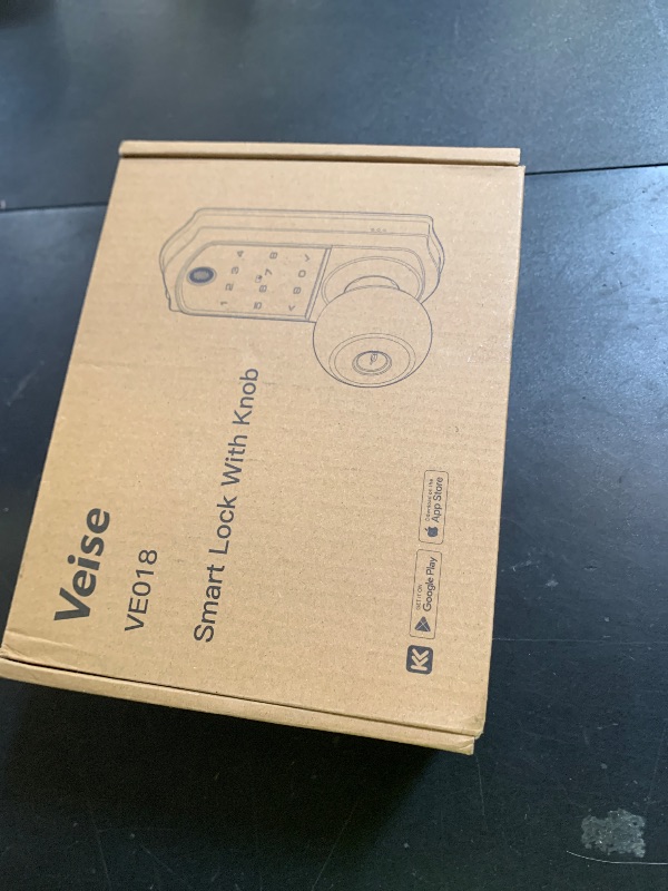 Photo 1 of Veise VE018 Smart Knob Handle Lock - Fingerprint, App Control, Keyless Entry for Front Door and Bedroom, Electronic Digital Keypad, Auto Lock, Remote Access Sharing, IP55 Weatherproof, Matte Black