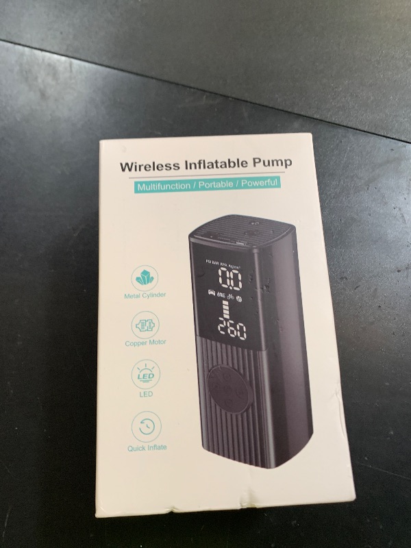 Photo 1 of Tire Inflator Portable Air Compressor, 180PSI Portable Air Compressor with with LED Light, 25000mAh & 3X Faster Inflation Air Pump for Car, Bike, Motorcycle, Ball and more