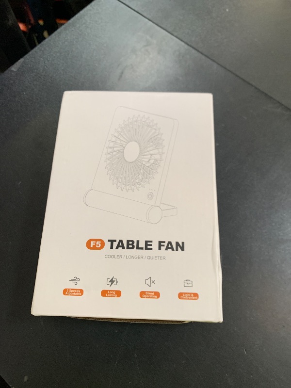 Photo 1 of Tevelecin Small Desk Fan,Rechargeable USB Fan Battery Operated,Ultra Quiet, Strong Wind, 3 Speeds Travel Fans