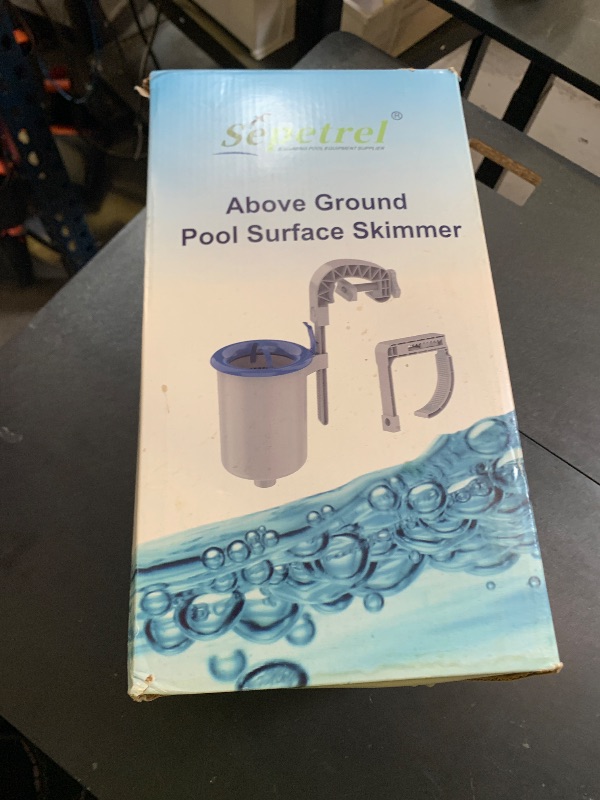Photo 1 of Sepetrel Above Ground Pool Surface Skimmer, Wall Mount Pool Maintenance Accessories for Inflatable Collars, Tubular & Metal Frame Pools, Floating Skimmer Basket - Efficiently Removes Debris