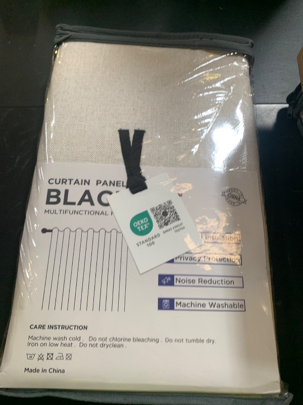 Photo 1 of 100% Blackout Shield Linen Blackout Curtains for Bedroom 84 Inches Long, Back Tab/Rod Pocket Living Room Drapes, Thermal Insulated Blackout Curtains 2 Panels Set, 50" W x 84" L, Cream