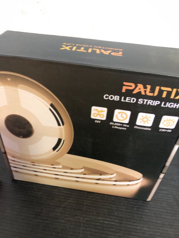 Photo 1 of PAUTIX COB LED Strip Light 32.8ft,Engineering Level UL Listed Natural White 4000K,CRI93+ Super Bright High Lumen,Dimmable 24V Flexible LED Tape Light with RF Remote,for Home&Office Decor DIY Lighting